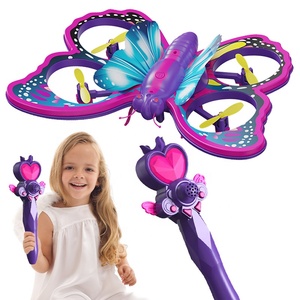 Tik Tok女の子用おもちゃフラッシュライト蝶飛行機固定高さリモコンクワッドコプターフライングRc子供用おもちゃ - Product Image 1