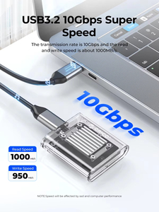 PCIe SSD için ORICO-NVMe muhafaza şeffaf harici adaptör M.2 USB tip C Mini 2230 M.2 SSD durumda 10Gbps - Product Image 2
