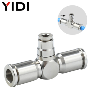 PEG <strong>T</strong>-Type 3 <strong>Way</strong> Reducing Tee Union Stainless Steel Pneumatic Fitting Air Hose One Touch Push in Quick Coupling Connector - Product Image 1