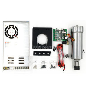 Motore mandrino raffreddato ad aria 400W CNC 12V- 48V DC con regolatore di velocità PWM per macchina per incisione Router CNC - Product Image 1
