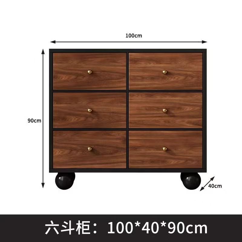 Black walnut 1004090 six-drawer chest