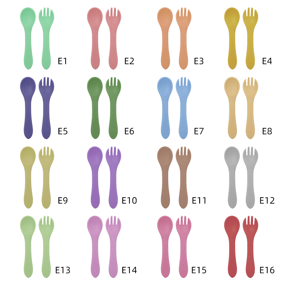Longue cuillère fourchette en silicone