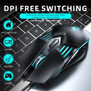 Logo personalizzato 4 colori RGB retroilluminazione cablata Mouse da gioco 3600DPI interfaccia USB per Notebook da ufficio uso accessori per Computer - Product Image 4