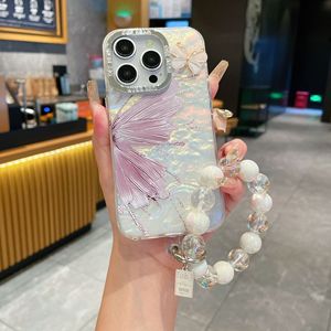 สร้อยข้อมือลูกปัดกุหลาบลายคริสตัลใสเคสโทรศัพท์มือถือ PC สำหรับ iPhone 6 7 8 x XR XS 11 15 16 PRO MAX" - Product Image 3