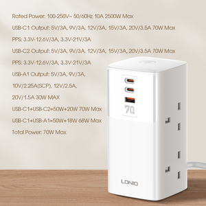 LDNIO SK4396 seyahat güç şeridi İngiltere tak 4 yollu 10A 3 USB portları uzatma kablosu soket çok fiş dalgalanma koruması güç şeridi - Product Image 6