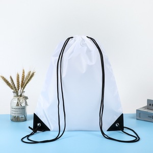 Promocionais Colorido Personalizado Branco Azul Desenhar <span class=keywords><strong>String</strong></span> Bags Customized Twila Poliéster Drawstring Poeira Prova Gym Sacos De Esportes