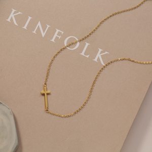 Altın eğimli çapraz kolye Link zinciri ile farklı <span class=keywords><strong>L</strong></span> 14.5CM W 23.5CM uzun yan toplam uzunluğu 40 + 5CM yapılan pirinç N0038
