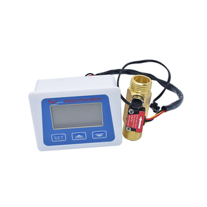 Medidor de flujo de agua digital LCD con pantalla de temperatura Totalizador de sensor de flujo de interfaz G1/2 "con función de grabación de tiempo - Product Image 1