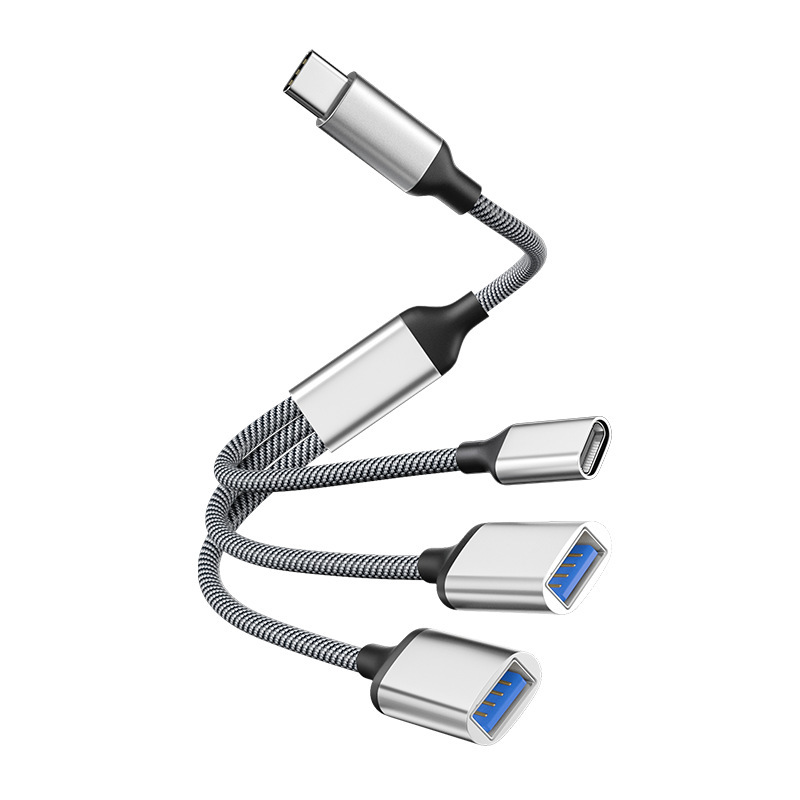 Type-C to USB 1-in-3 10W (Silver)