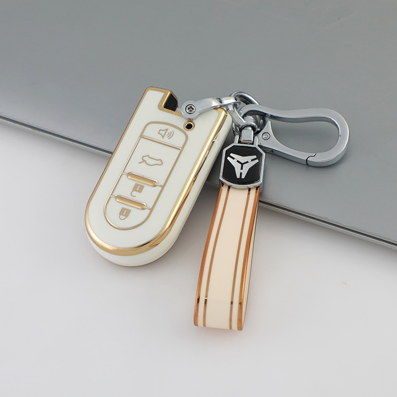 4 Button A White + Keychain