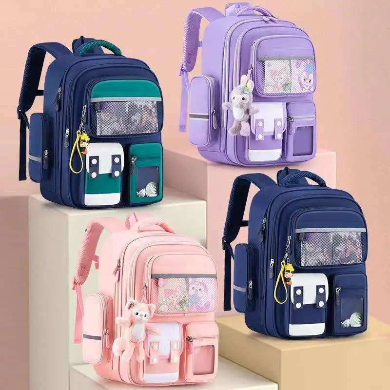 Tas punggung ringan kartun anak laki-laki dan perempuan, tas sekolah siswa anak sekolah tahan air