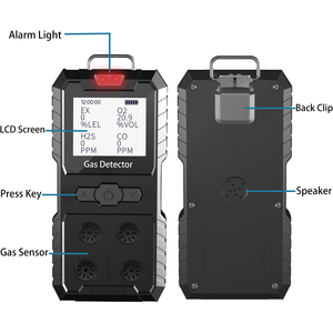 ポータブルマルチガス検知器4マイクロクリップ付きガスモニター (H2S、O2、CO、Ex) 4ガス検知器 - Product Image 3