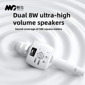 便携式无线卡拉ok麦克风智能显示器家用KTV播放器，带跳舞发光二极管灯和录音功能 - Product Image 4