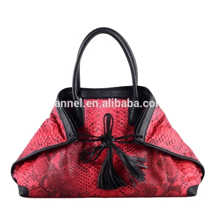 Yılan derisi büyük Tote çanta tasarımcısı lüks deri çanta bayan plaj çanta kadın marka çanta alışveriş ve siyah satış şık kırmızı