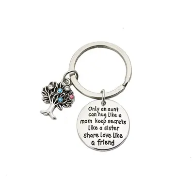 CUSTOM logo Family keychain tree of life sister keychans keyring round pendant safety shaped key ring