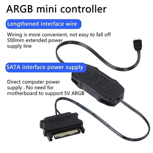 ARGB mini Controller 5V 3Pin Aura RGB Controller plastica SATA alimentatore striscia luminosa cavo telecomando - Product Image 2