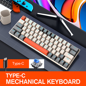 Teclado para juegos T60, con cable, retroiluminado RGB, 60%, 63 teclas, Mini teclado para juegos, Teclado mecánico programable, - Product Image 2