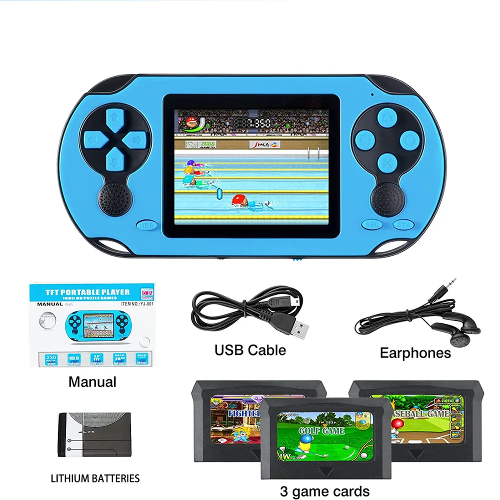 PVE Mini console di gioco portatile da 3.0 pollici con schermo in stile retrò tascabile portatile regalo per bambini