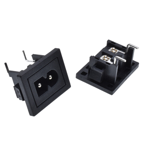 AC C8 Power <strong>Socket</strong> 2.5A 250V 2 Pins Female C7 Power Outlet Snap in <strong>2.0mm</strong> Big Pins for PDU Female Connector - Product Image 1
