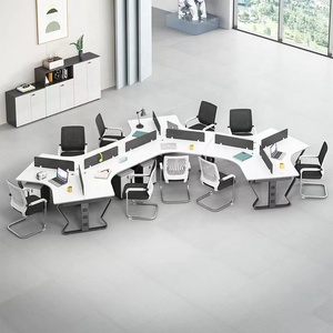 Muebles de oficina modernos diseños multijugador persona partición mesas de estación de trabajo con escritorio de computadora wirebox