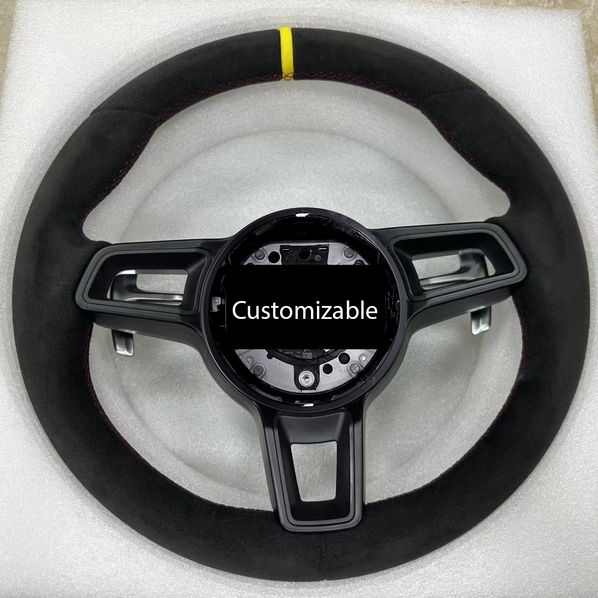 Alcantara steering wheel + Yellow Recycling Mark