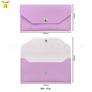 Erkekler/kadınlar kısa PU deri bütçe cüzdan açık kapatma tipi nakit zarf para tutucu ve bağlayıcı organizatör - Product Image 6