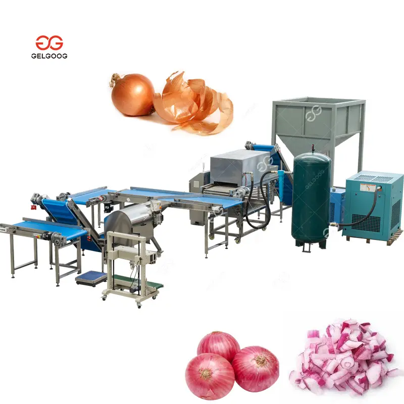 Gelgoog, gran oferta, máquina peladora de cebollas/máquina peladora de patatas, máquina cortadora de raíz y extremo de cebolla