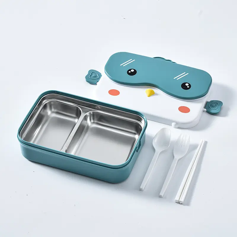 PP/Stainless Steel Material Children Colorful Bento Box Lunch Box Food Grade Kids LunchBox For School