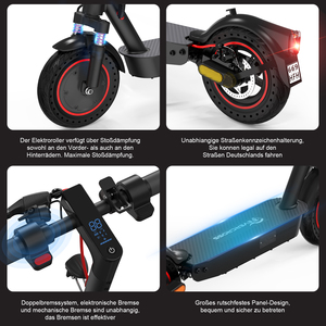 EVERCROSS 10英寸ABE电动滑板车德国市场批发价欧盟库存两轮400W 36V 20km/H 10.4ah电动滑板车