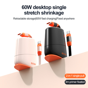 สายชาร์จเร็ว60วัตต์2-in-1 USB Type C พับเก็บได้พร้อมโลโก้ที่ปรับแต่งได้สำหรับ iPhone และคอมพิวเตอร์ - Product Image 4
