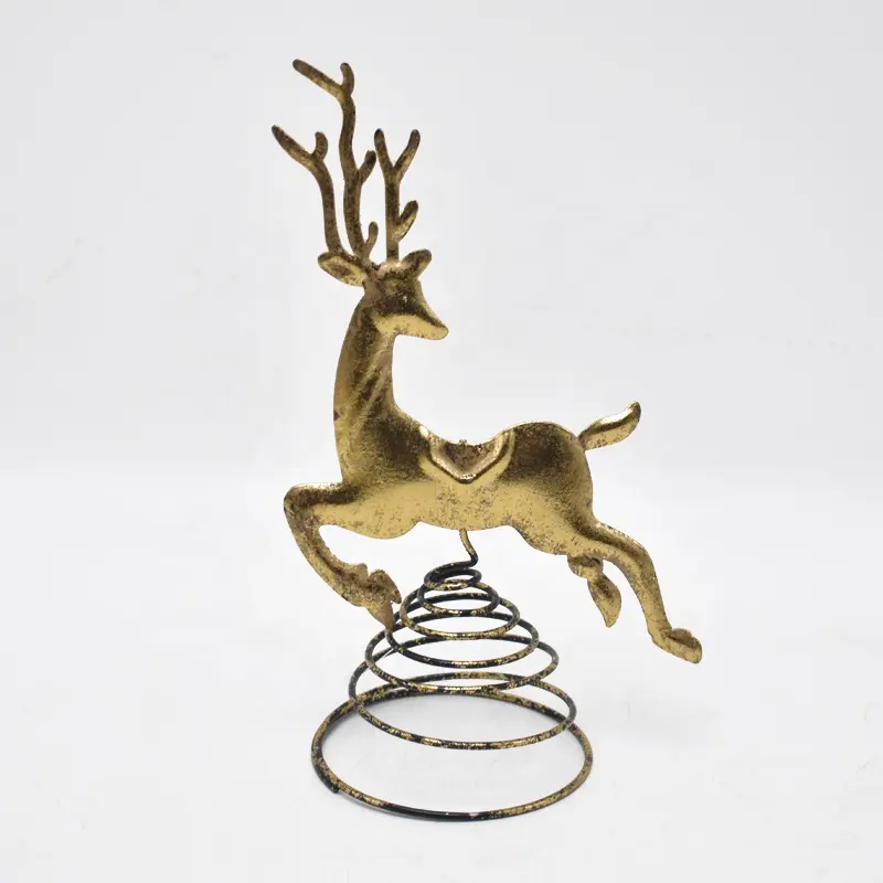 Adorno dorado para árbol de Navidad, adorno de árbol de ciervo 3D, adorno para árbol de Navidad, adornos de Navidad, decoración de mesa de Navidad brillante