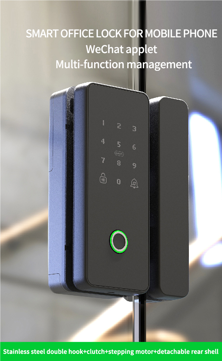intelligent house smart lock glass applet fingerprint Customizable digital lock ttlock or tuya safety smart lock guangdong smart