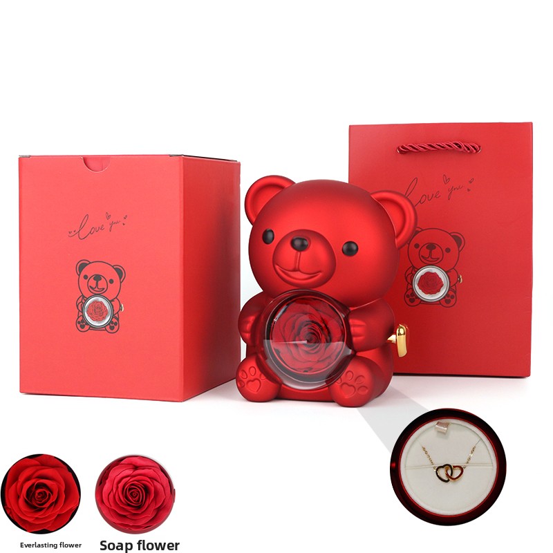 Red with a Necklace and a Greeting Card