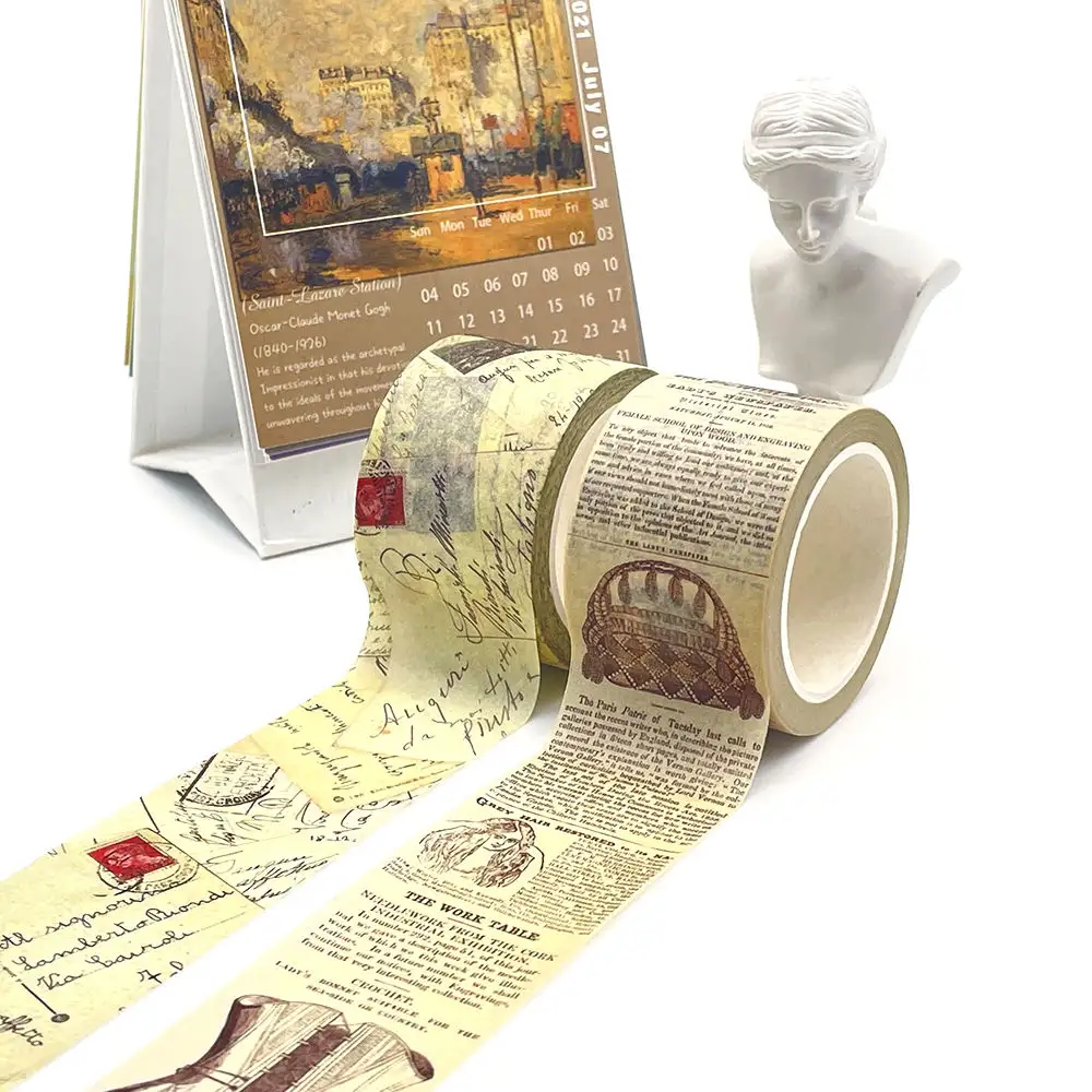 Groothandel Fabriek Directe Verkoop Aangepaste Afdrukken Japanse Tape Waterdichte Zelfklevende Vintage Washi Tape