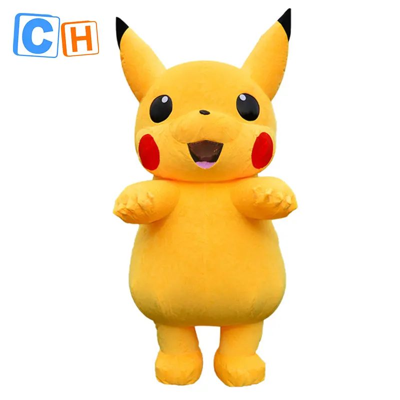 CH Pikachu kostum maskot kualitas tinggi dijual, kostum maskot ukuran dewasa gambar nyata pabrik untuk dewasa