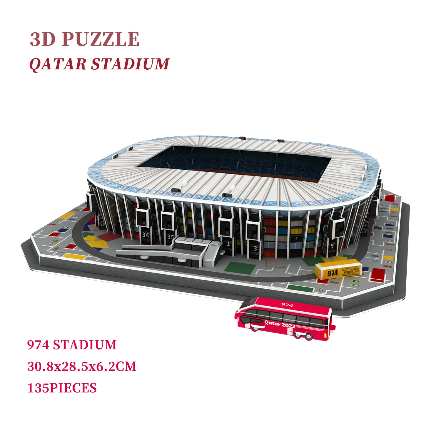 Modello di stadio di calcio Puzzle 3D