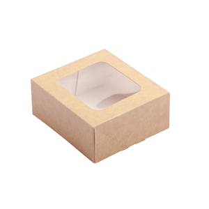 Pencere ile 14X14X6 kek için Kraft kurulu kare karton pasta kutusu - Product Image 2