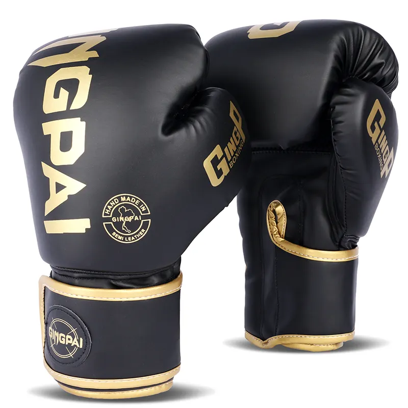 Luvas de boxe de couro PU para treinamento de boxe, luvas de boxe com logotipo personalizado vencedor de 10-16 onças