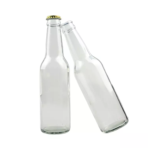 330毫升355毫升清洁透明玻璃啤酒瓶果酒瓶带盖 - Product Image 1