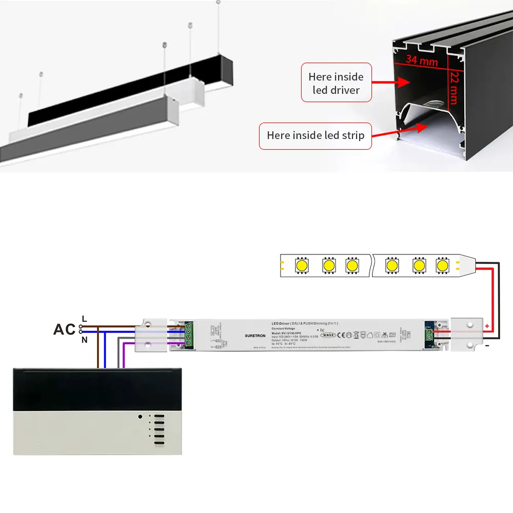 ไดร์เวอร์แอลอีดีหรี่แสงได้ไฟ30W 36W 60W 100W