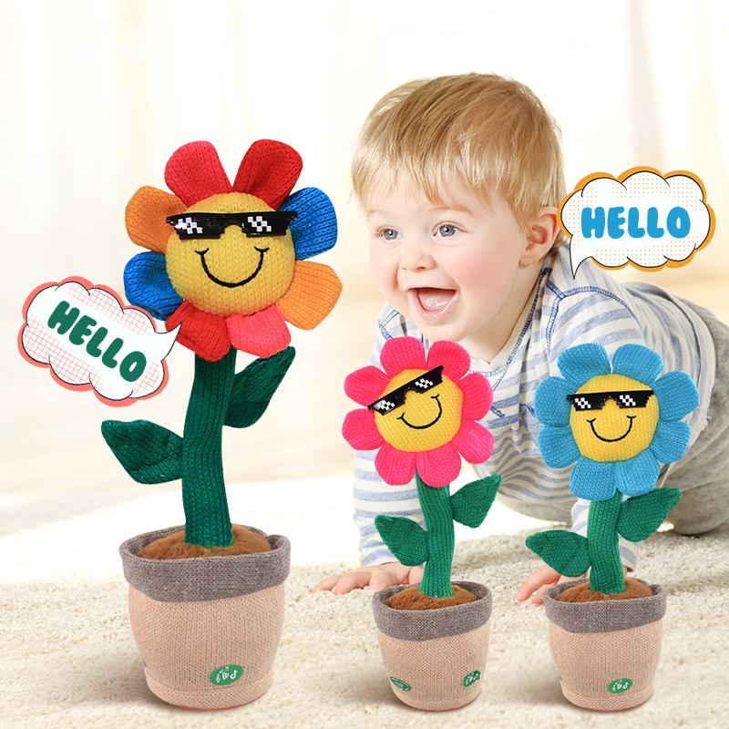 custom musical flower dancing toys funny electric dancing plush sunflower toy classic stuffed cactus toys