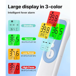 Termómetro infrarrojo eléctrico 4 en 1 para la frente, pantalla LCD grande, multifunción, con alarma de memoria grande, Material plástico, 2 unidades, 1, 2 unidades