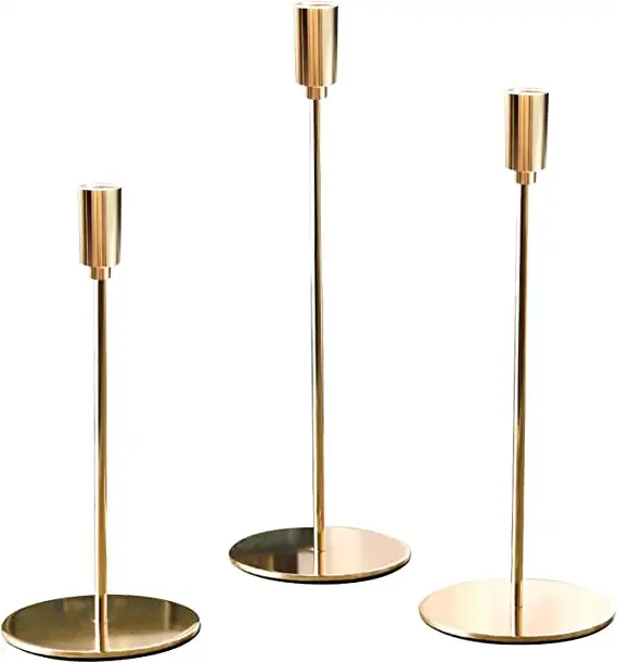 Gold Candle Holders Decorativo Candlestick Holder para Eventos Formais Presentes para Amigos Candelabro Decoração elegante para Tabley