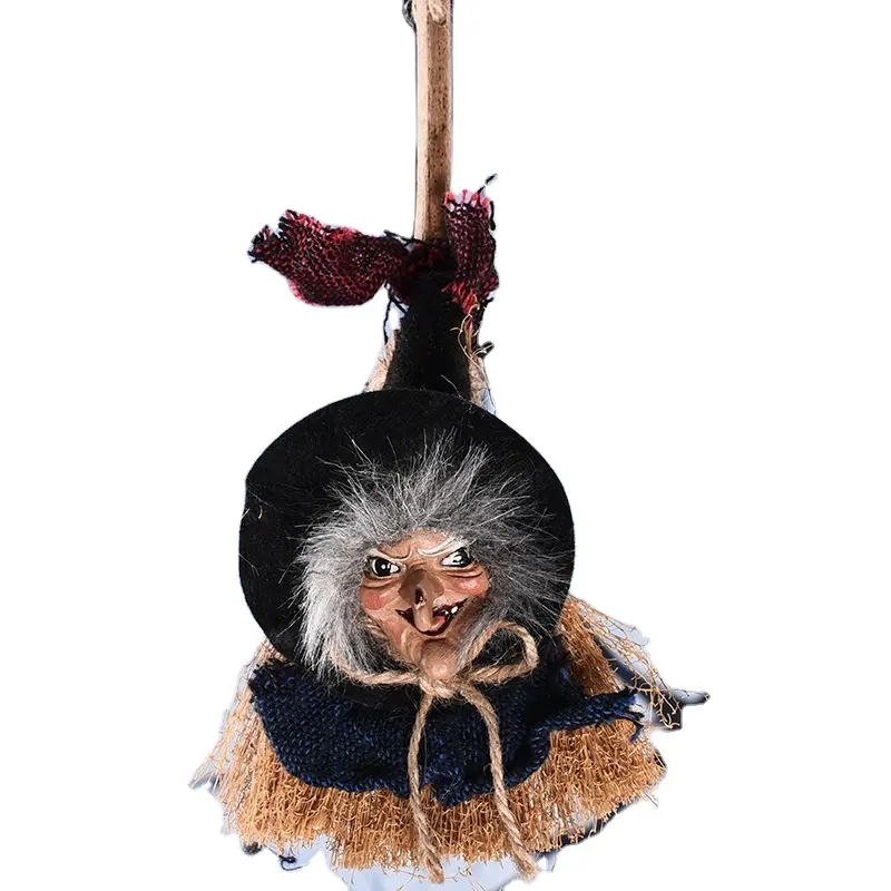 Fabricantes venta Halloween bruja escoba colgante cadena fiesta al aire libre decoración colgante
