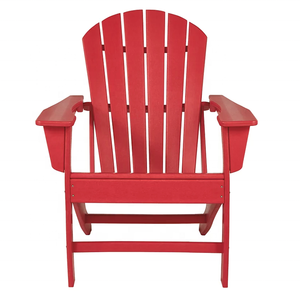 Bahçe dış mekan mobilyası tüm hava reçine HDPE plaj Adirondack sandalye ve masa Bistro seti, kırmızı - Product Image 3