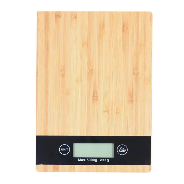 Balança de cozinha bambu slim digital, balança para pesagem de alimentos