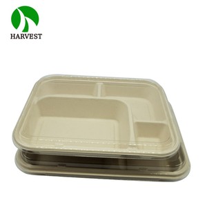 Free Sample Take <strong>Away</strong> Paper Container Salad Bowls <strong>4</strong> Compartments Disposable Sugarcane Bagasse Rectangular <strong>Box</strong> for Food Packaging - Product Image 6