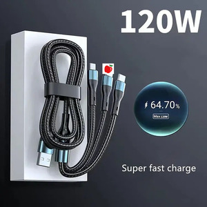 สายชาร์จเร็ว100W สำหรับมืออาชีพสายดาต้าแบบสามในหนึ่งเดียวที่เหมาะสมกับสายชาร์จเร็ว120W - Product Image 4