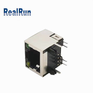 8-pozisyon 8-Contact RJ45 LED Ethernet konektörü Tab-UP 90 derece kurulum sol sarı sağ yeşil kontaklar modüler Jack - Product Image 2