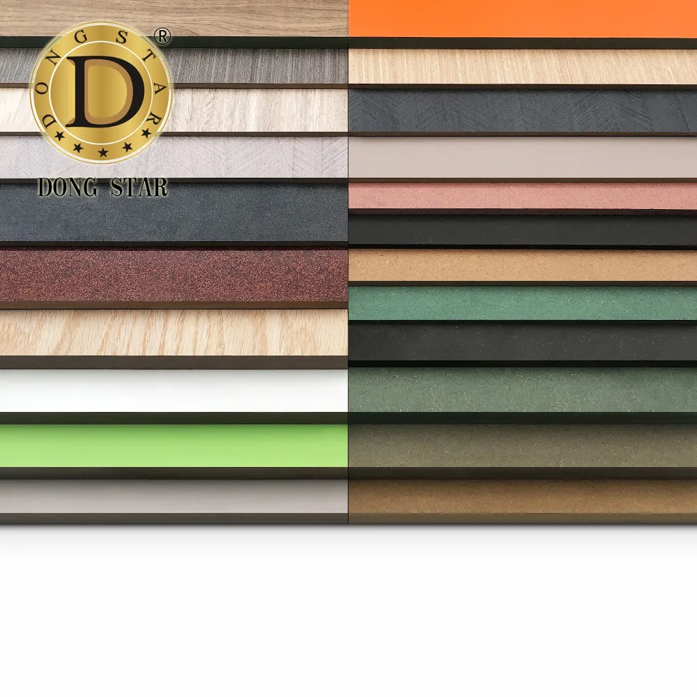 Tablero de melamina de grano de madera MDF liso, 3mm, 12mm, 18mm, alto brillo, HPL, HMR, FR, HDF, MDF